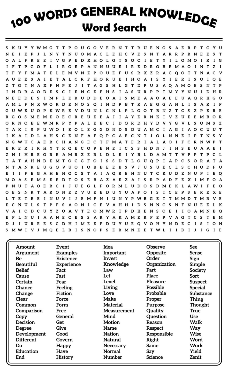 10 Best 100 Word Word Searches Printable Printablee - Word Search Printable