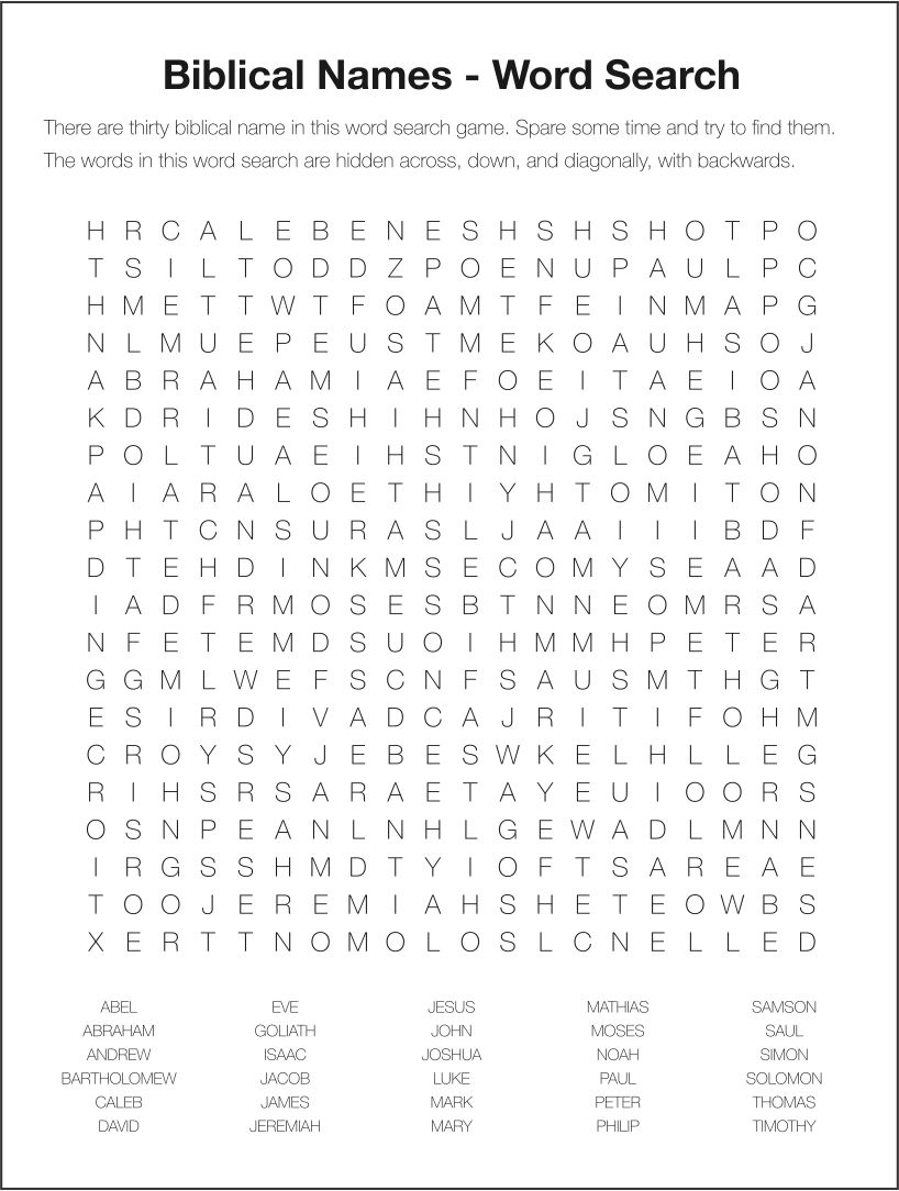 Printable Word Searches For Adults Hard