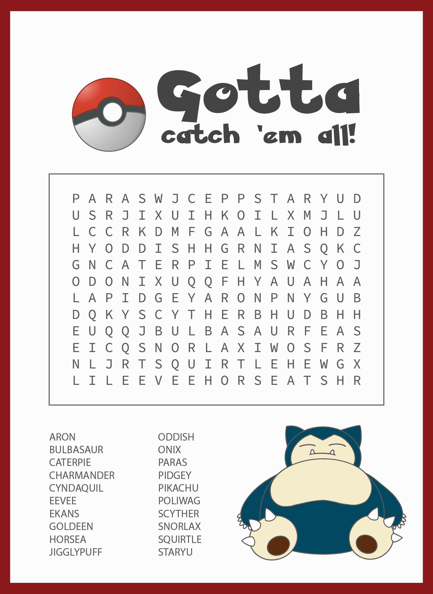 10 Best Pokemon Word Search Puzzles Printable Printablee