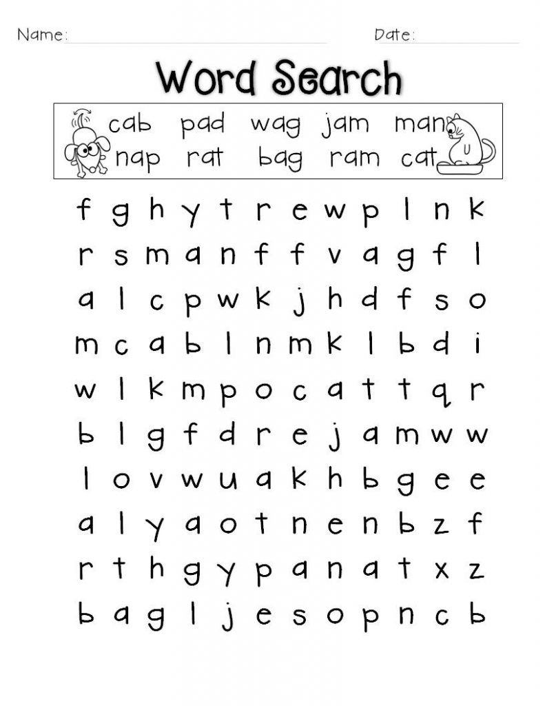 Free Printable 1st Grade Word Search
