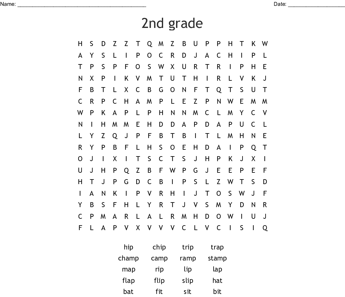 2nd Grade Word Search Best Coloring Pages For Kids