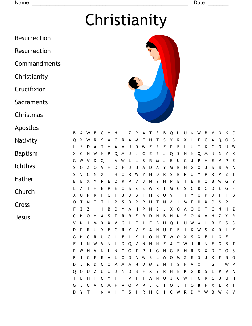 Word Search Printable Christian