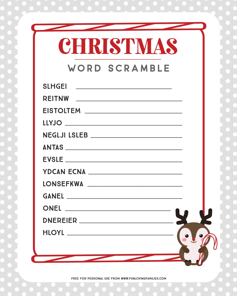 Word Scramble Printable