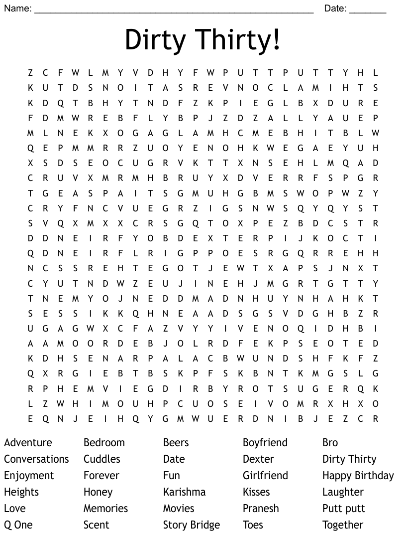 Naughty Word Search Printable Word Search Printable