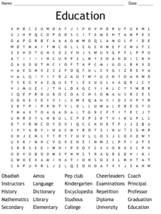 Education Word Search WordMint