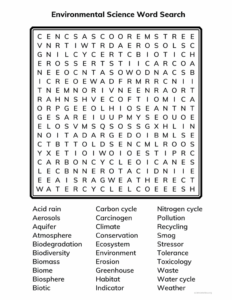 Environmental Science Word Search