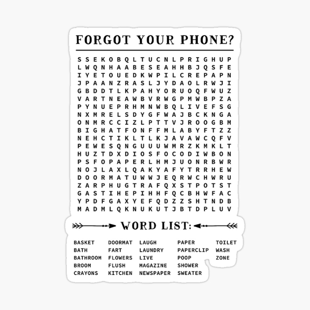 Forgot Your Phone Word Search Printable