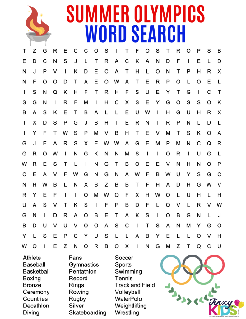 Word Search Printable Olympics