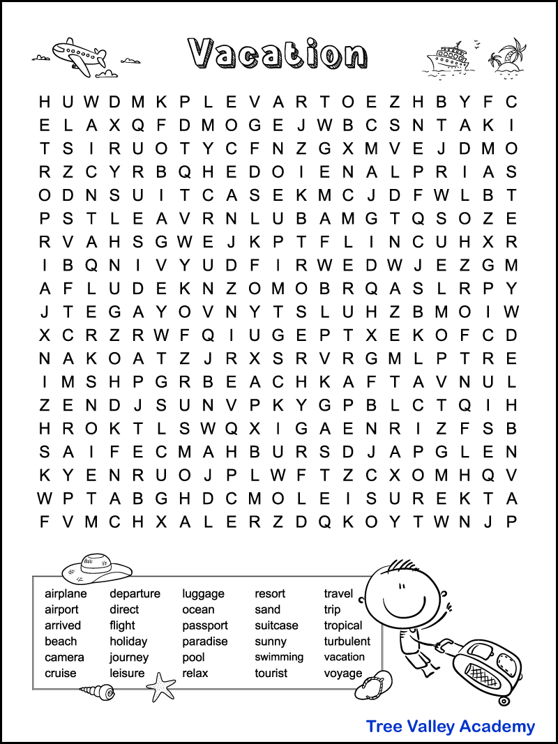 Word Search Printable 10 Year Old