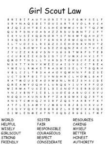 Girl Scout Law Word Search WordMint