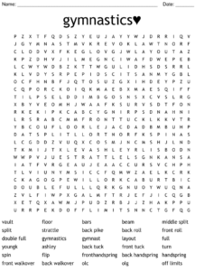 Gymnastics Word Search WordMint