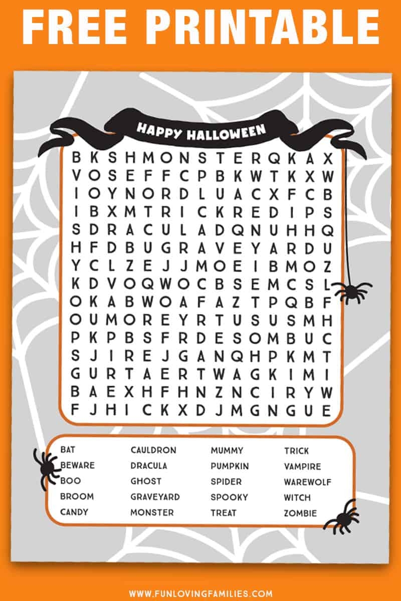Word Search Printable Pdf Halloween