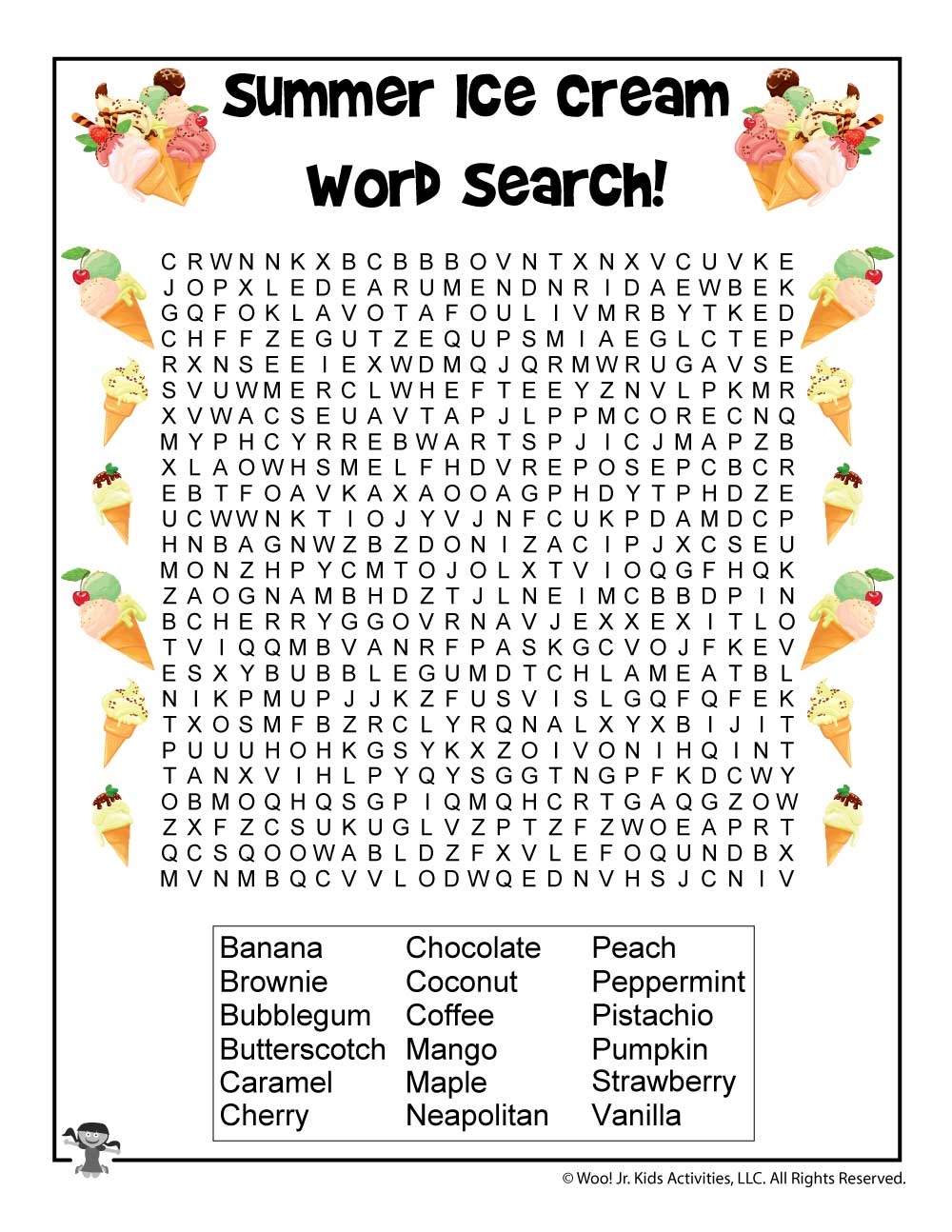 Summer Word Search Printable Difficult