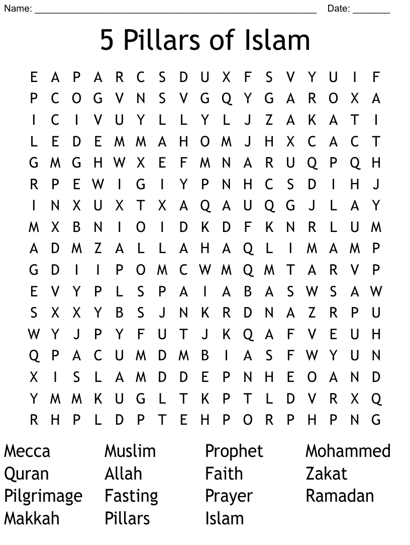 Islam Word Search WordMint