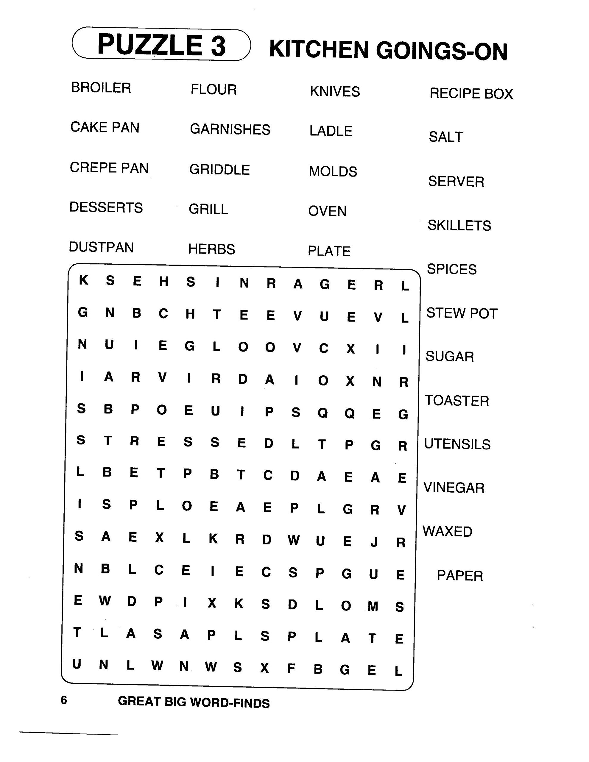 Jumbo Word Search Printable