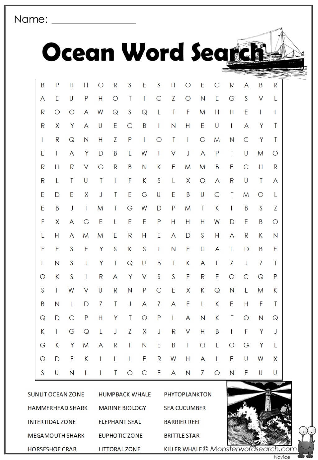 Word Search Printable Ocean Word Search Printable