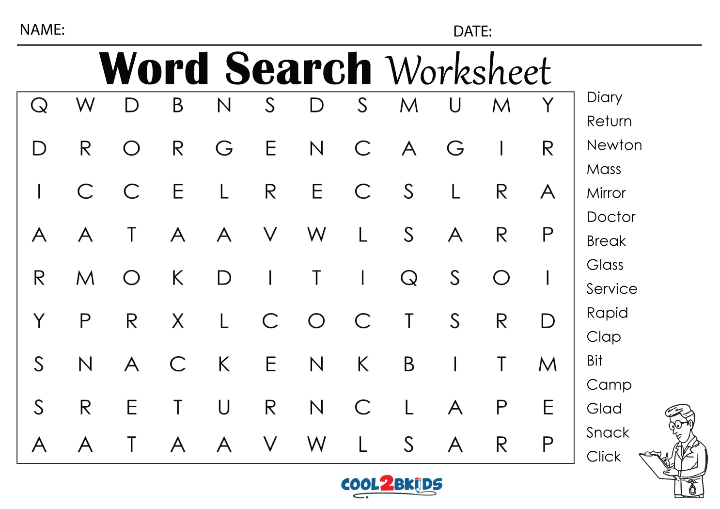 Printable 4th Grade Word Search Cool2bKids