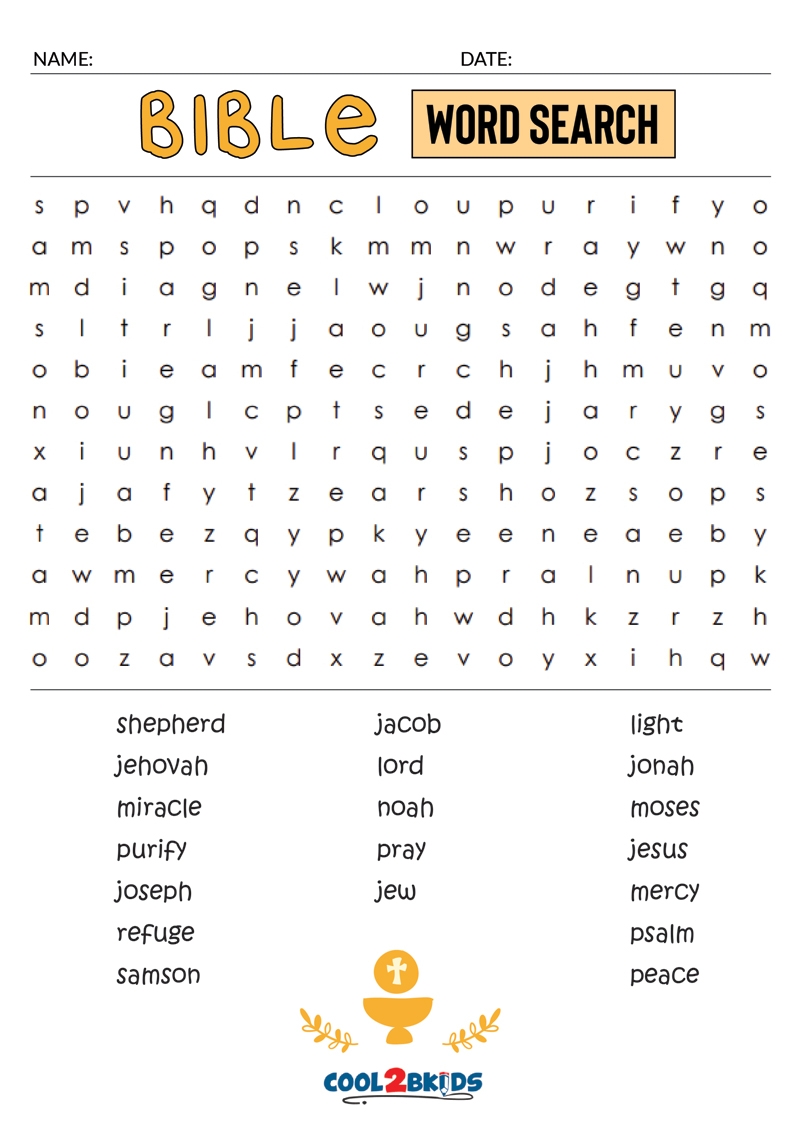 Printable Bible Word Search Cool2bKids