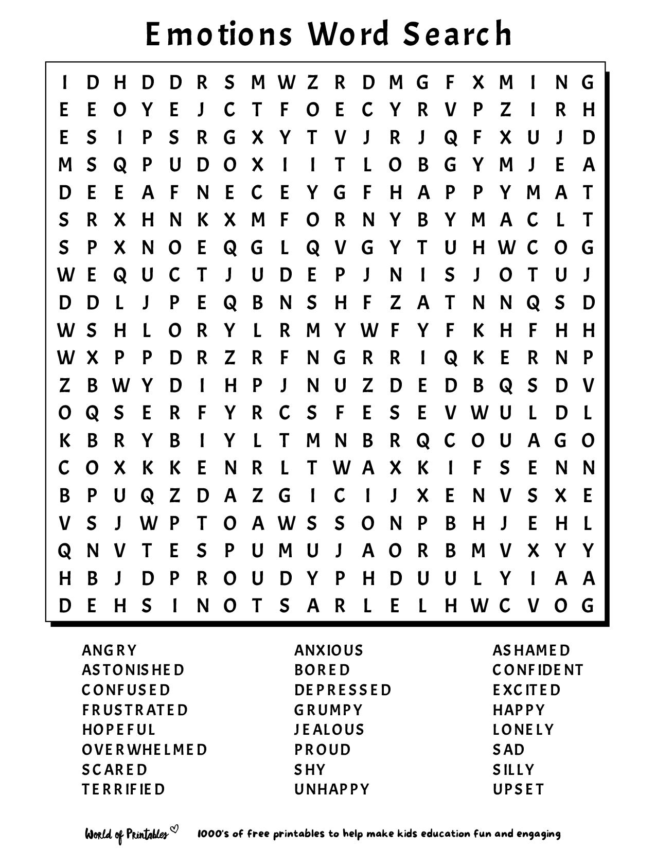 Word Search Printable For Adults