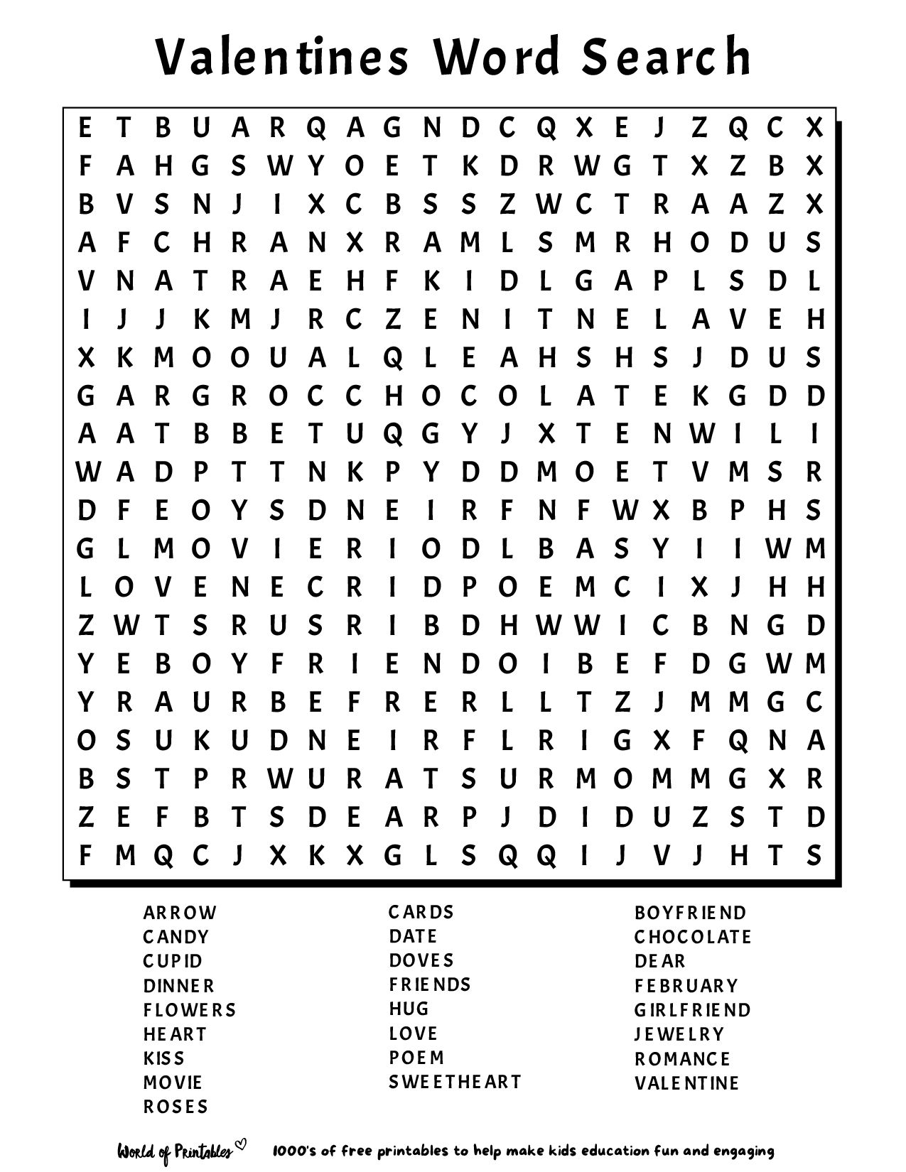 Printable Word Search World Of Printables