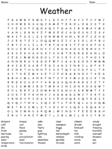 Rain Word Search WordMint