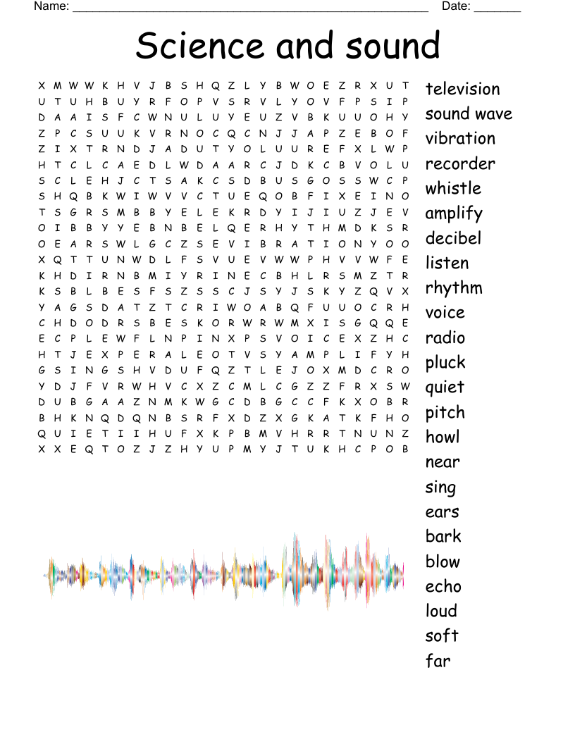 Science And Sound Word Search WordMint