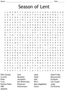 Season Of Lent Word Search WordMint