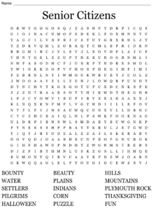 Senior Citizens Word Search WordMint