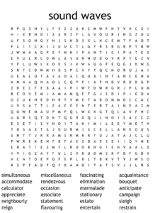 Sound Waves Word Search WordMint