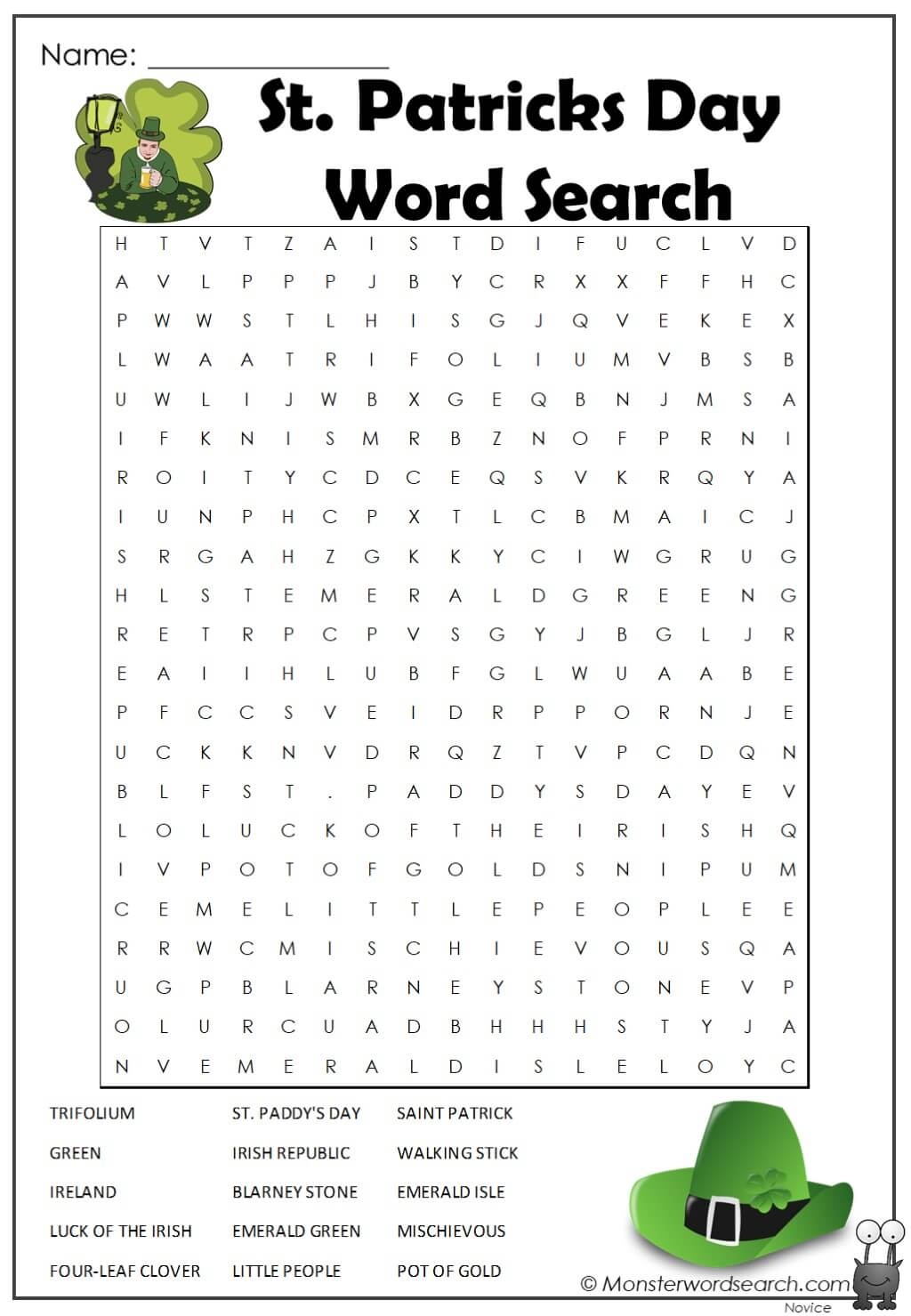 Free Printable St Patricks Day Word Search 2