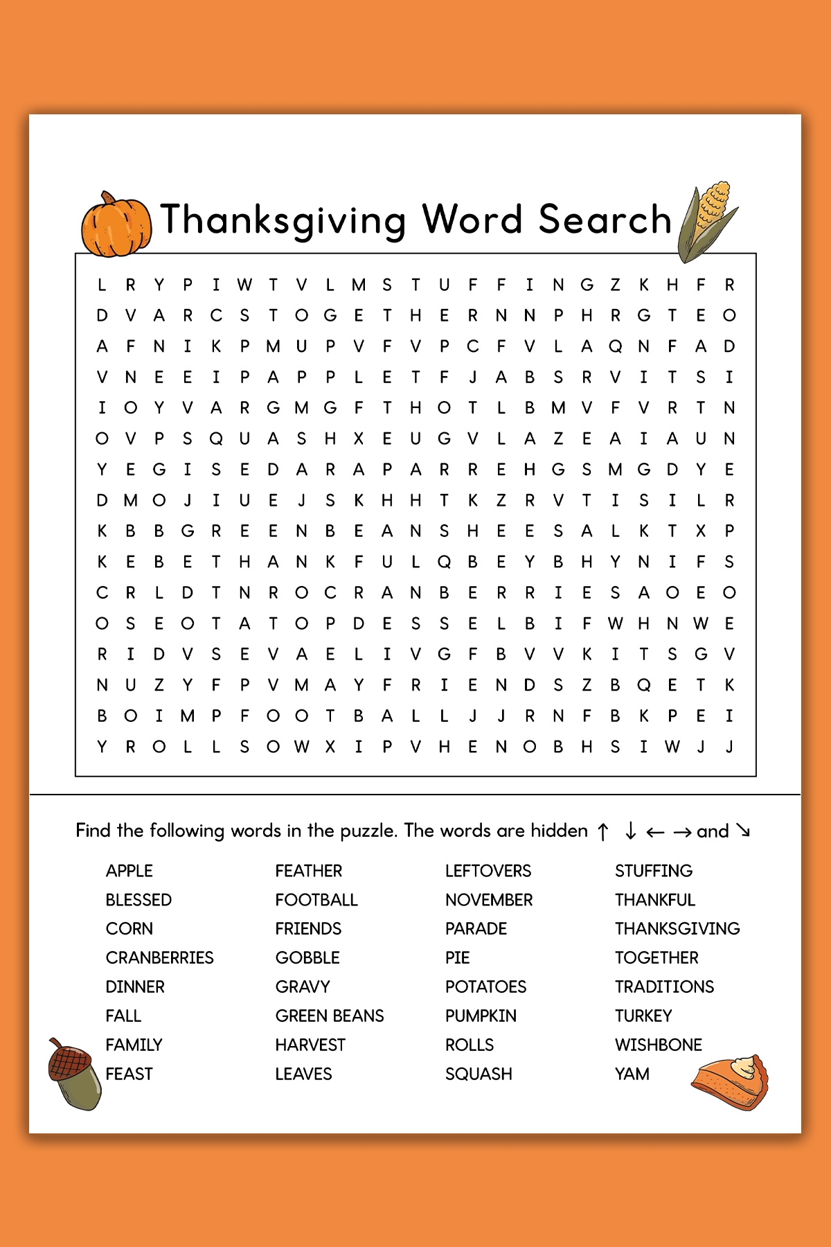 Thanksgiving Word Search Printable Example Hard Mom Envy