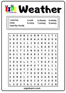 Weather Word Search Ezpzlearn