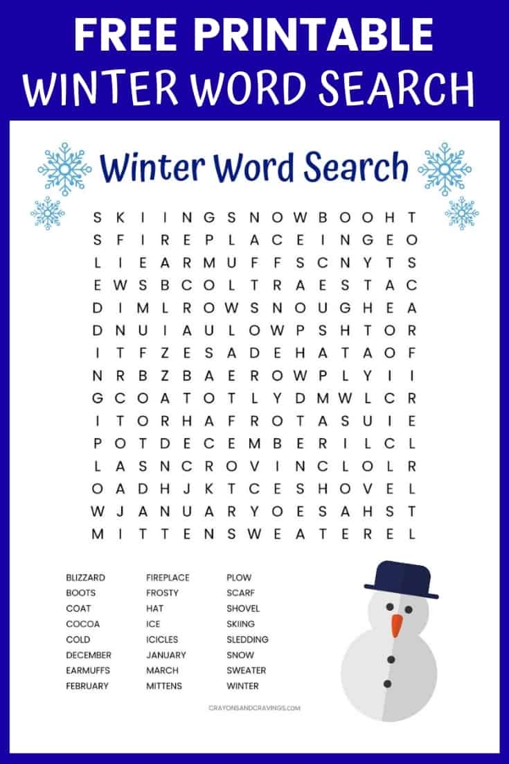 Winter Word Search Printable