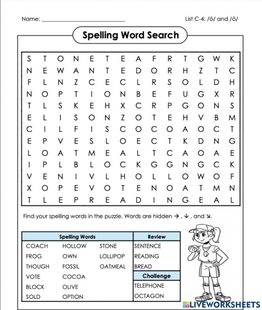 Word Search C 4 4th Grade Worksheet - Word Search Printable