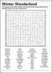 10 Best 100 Word Word Searches Printable Free Printable Word Searches Winter Words Word Puzzles For Kids