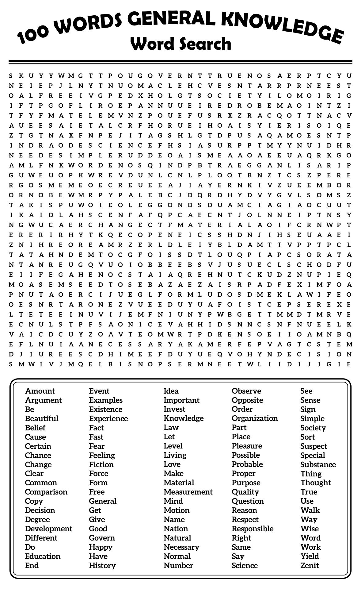 10 Best 100 Word Word Searches Printable Printablee