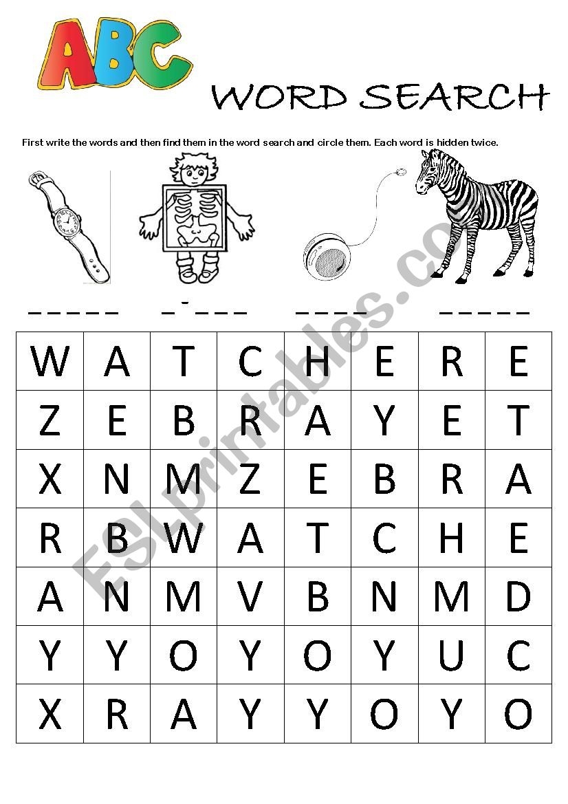 A To Z Word Search