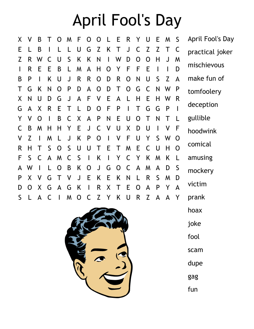 April Fool s Day Word Search WordMint