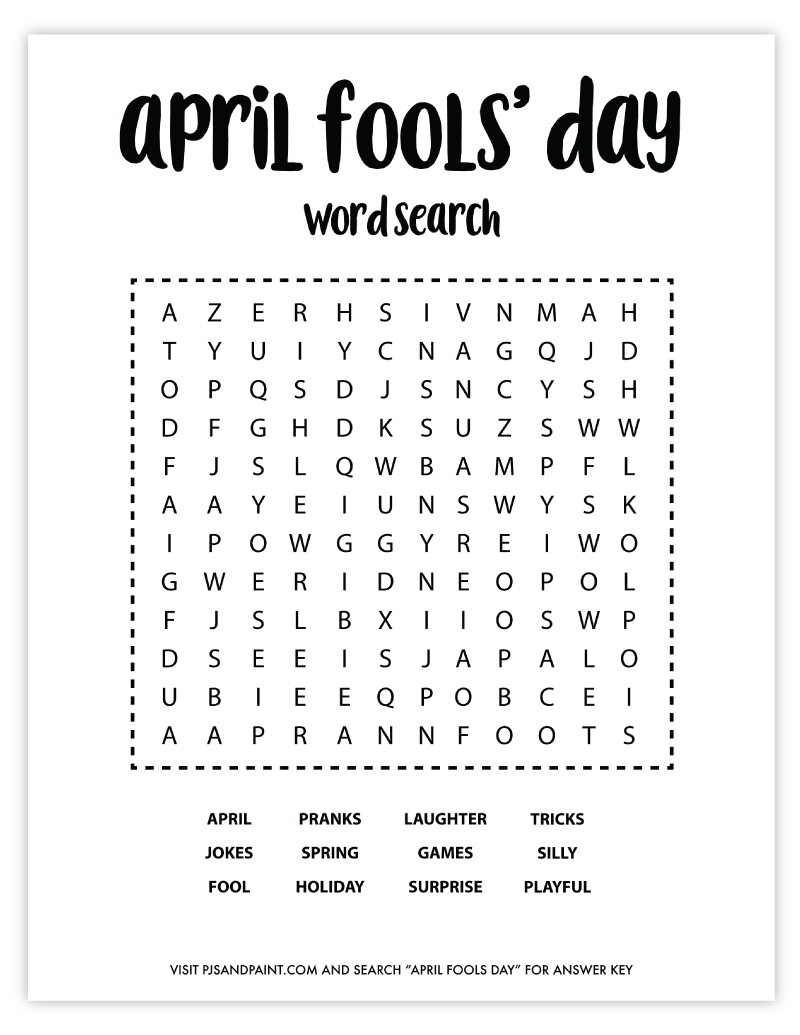 Fake Word Search Prank Word Search Printable