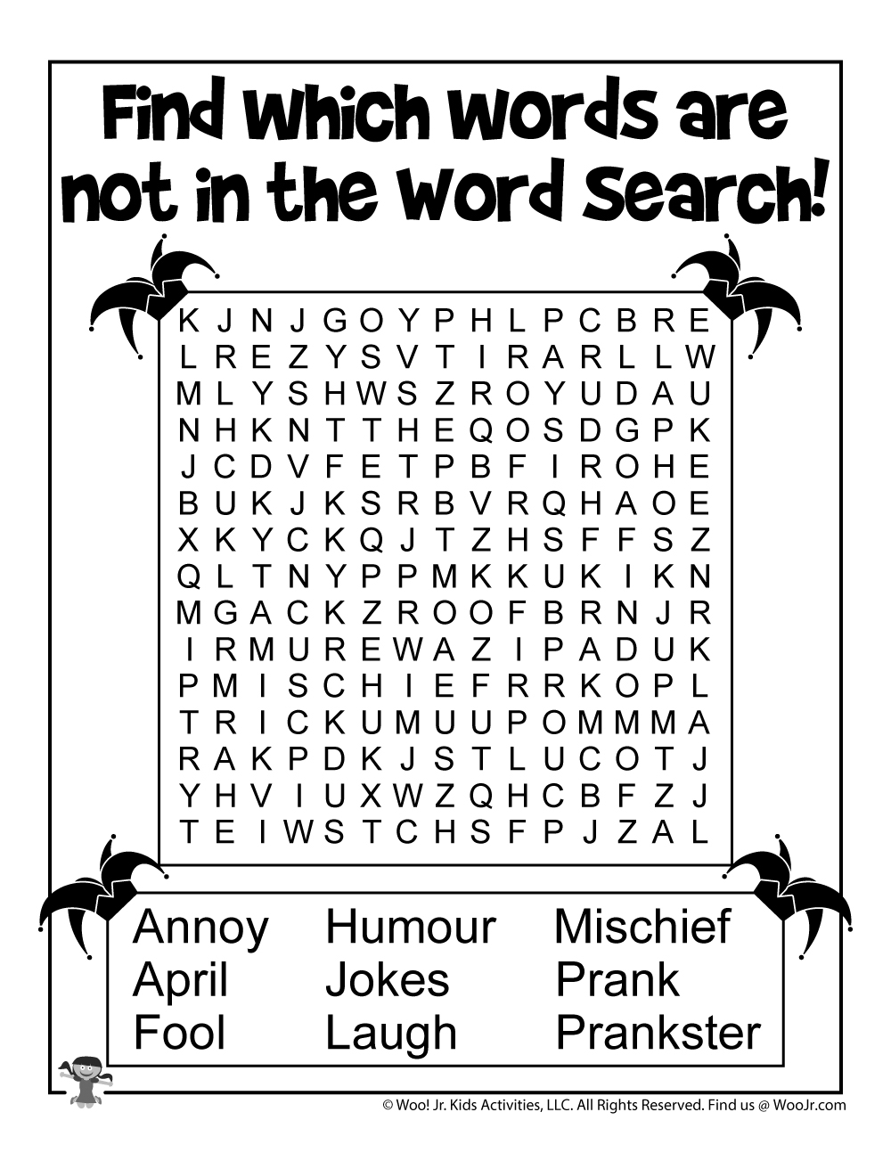 Word Search April Fools Day