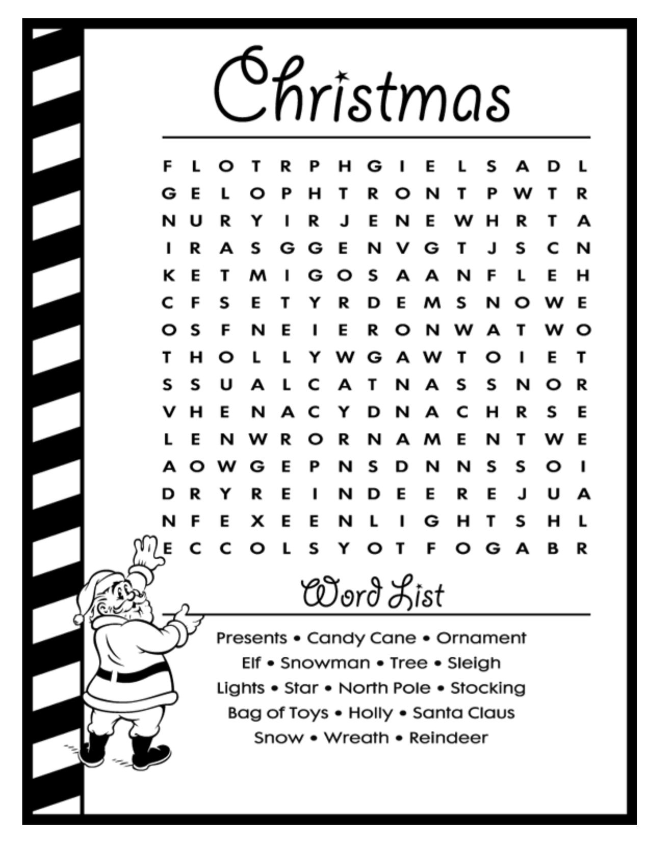 Christmas Word Search Christmas Words Christmas Puzzle