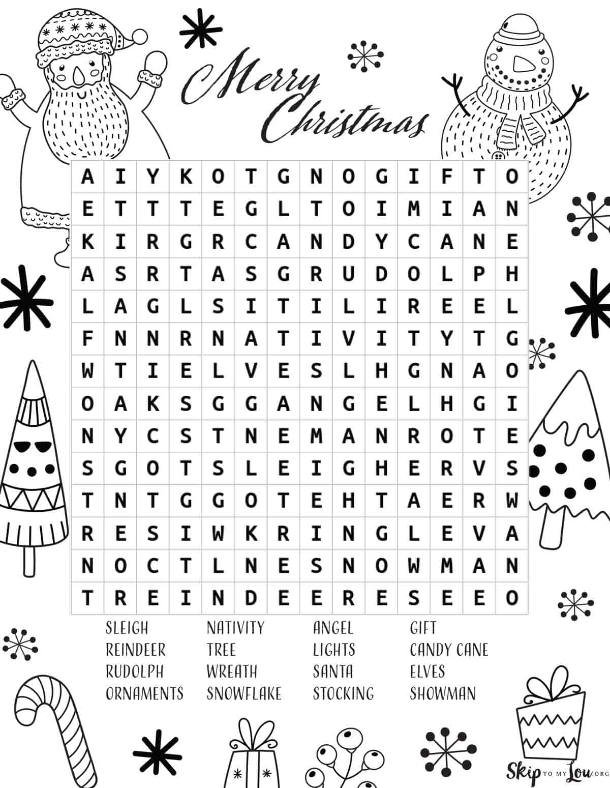 Christmas Word Search Print