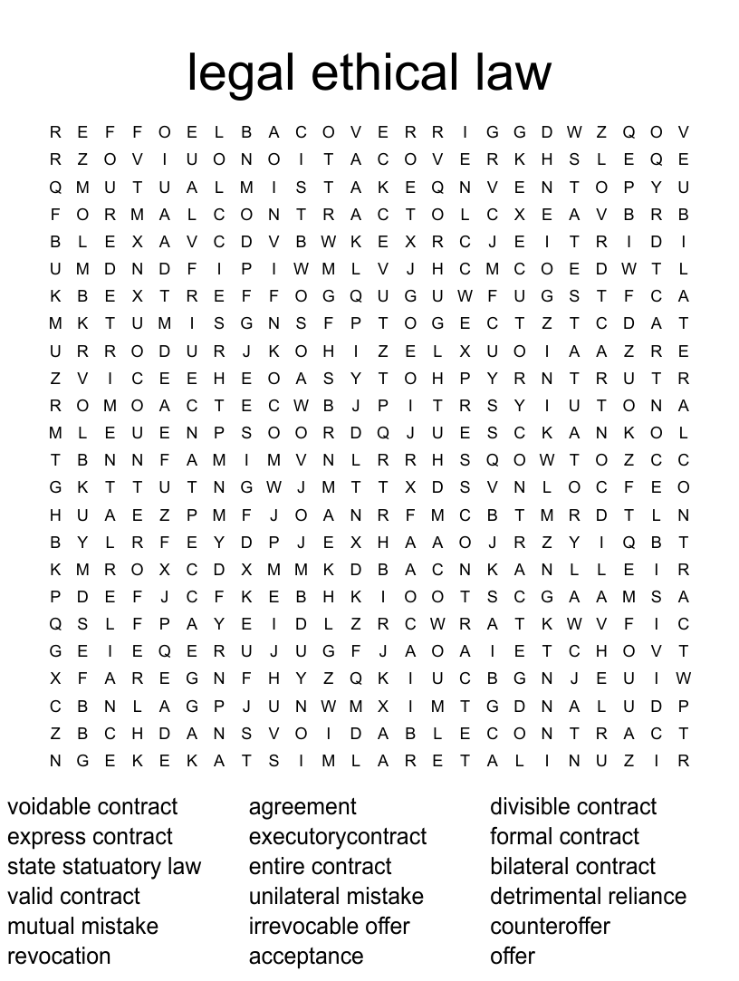 Contract Word Search WordMint