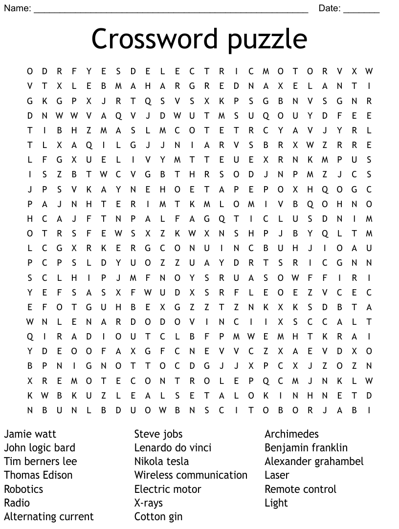 Crossword Puzzle Word Search WordMint