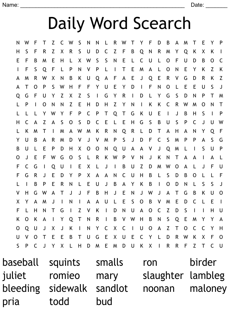 The Daily Word Search - Word Search Printable