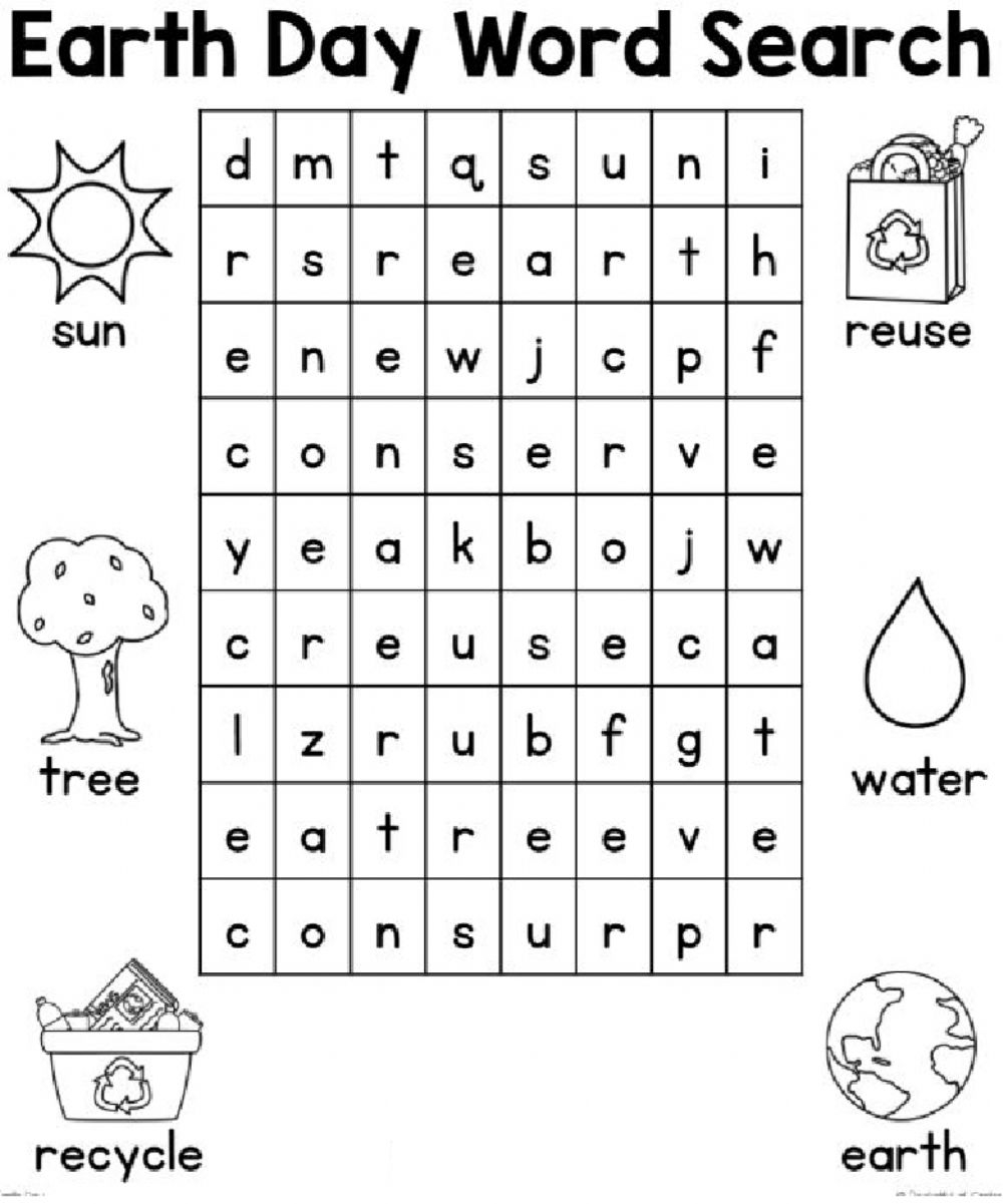 Word Search For Earth Day