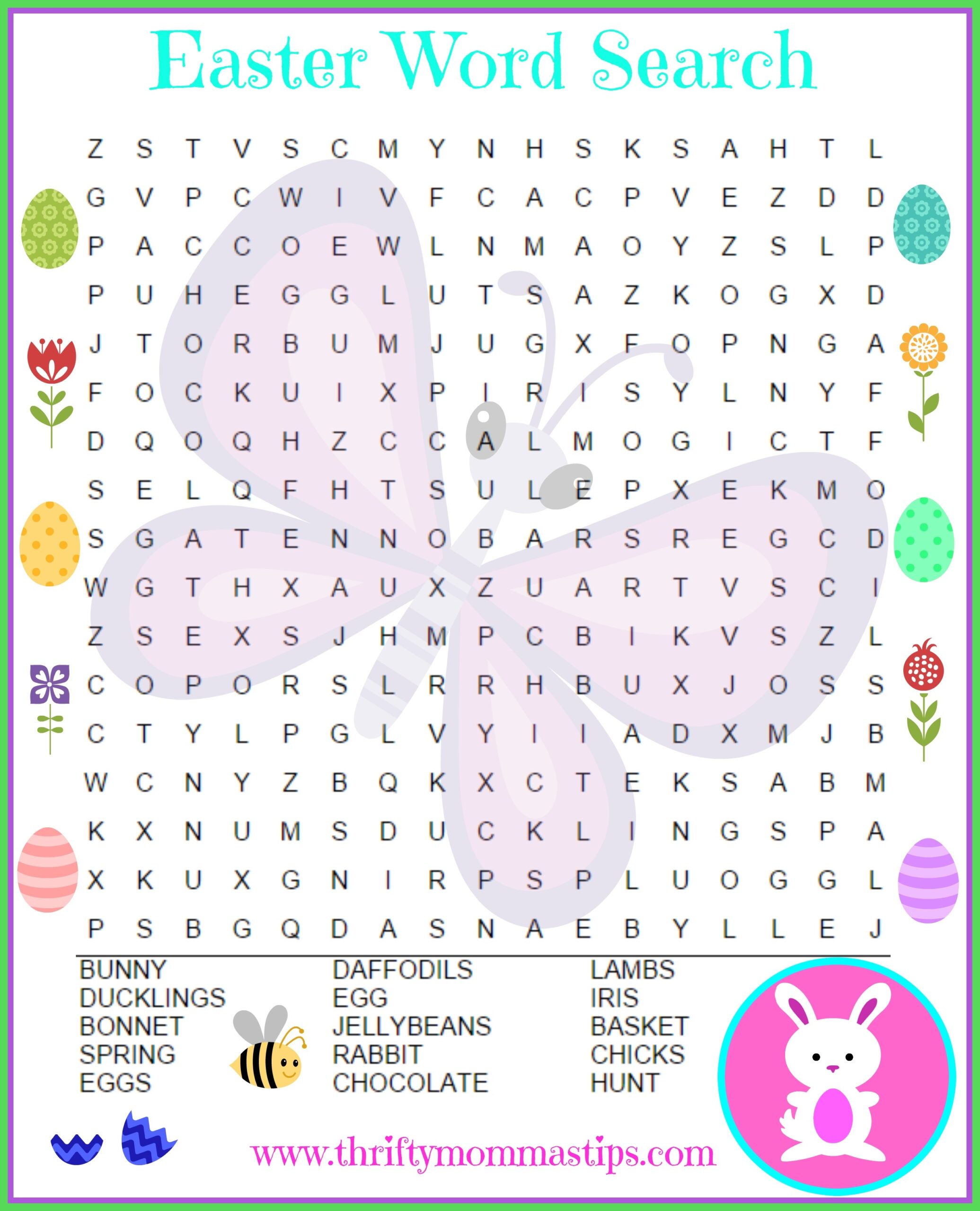 Religious Easter Word Search Free Printable