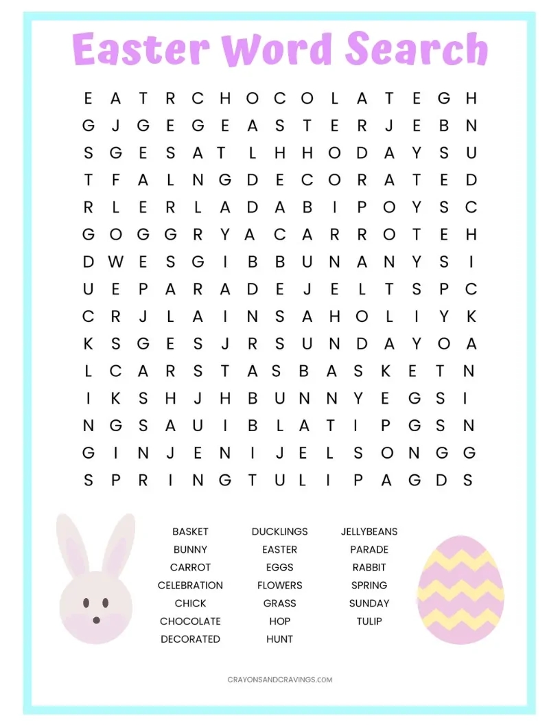 Word Search Easter Free