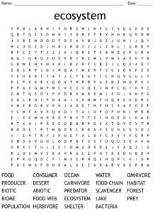 Ecosystem Word Search WordMint