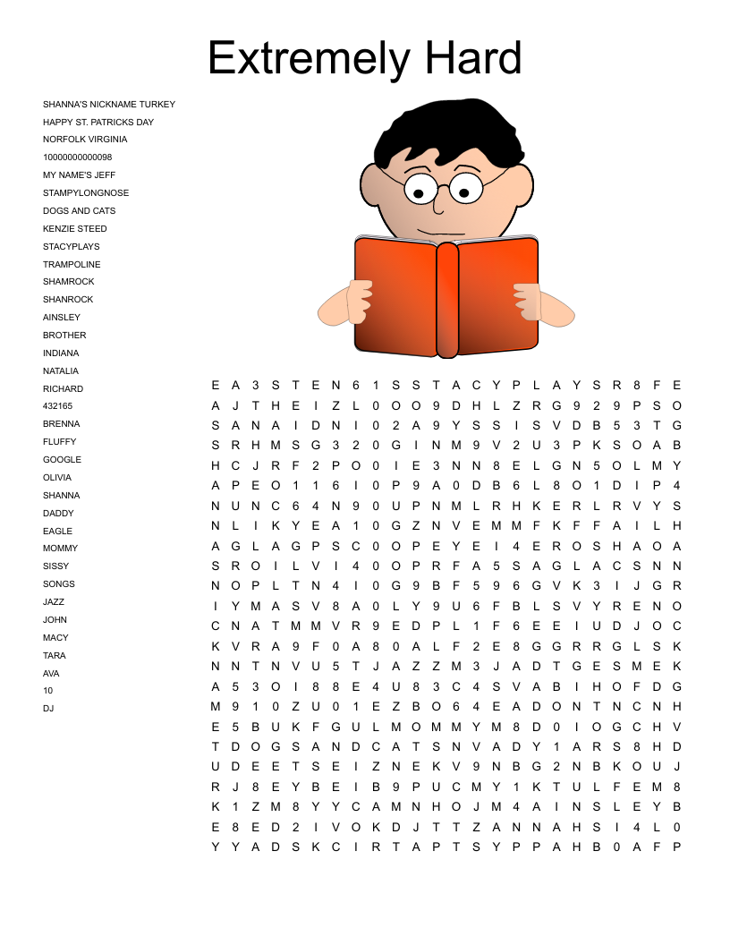 Extremely Hard Word Searches
